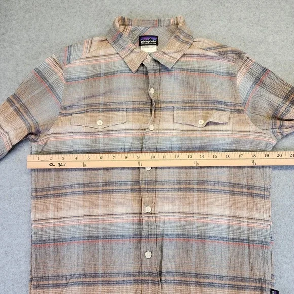 Patagonia A/C Steersman Shirt Mens S Plaid Crepe Crinkle‎ Long Sleeve Button Up - Picture 7 of 8